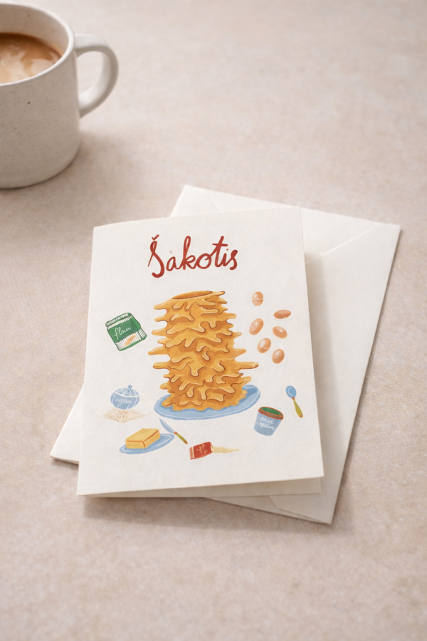 Justina Česnauskaitė. Atvirukas su voku Šakotis