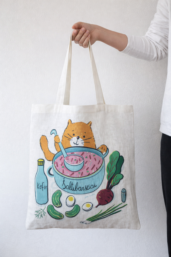 Justina Česnauskaitė. Lininis maišelis šaltibarščiai