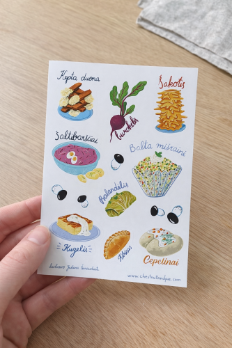 Justina Česnauskaitė. Lipdukų lapelis 