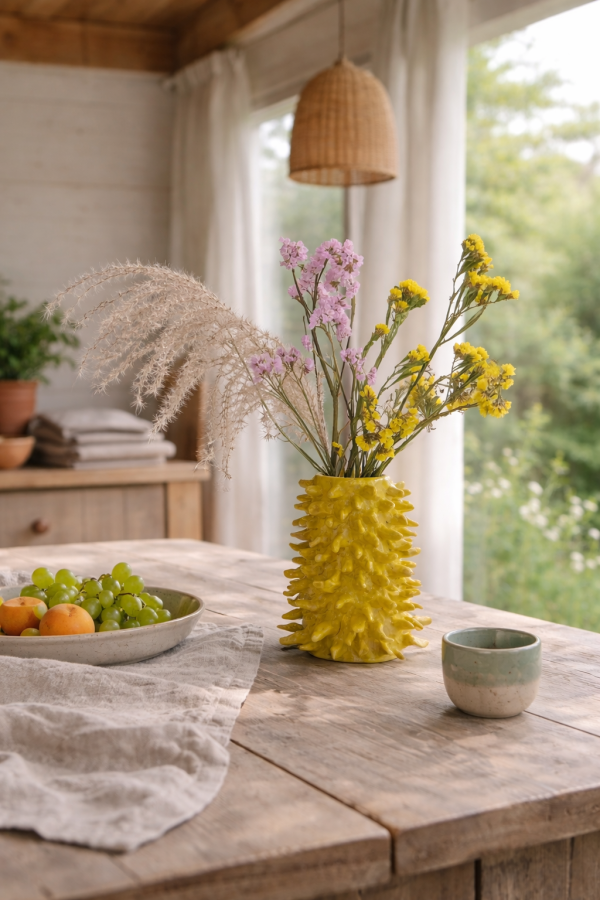 Justina Česnauskaitė. keramikos vazelė šakotis 