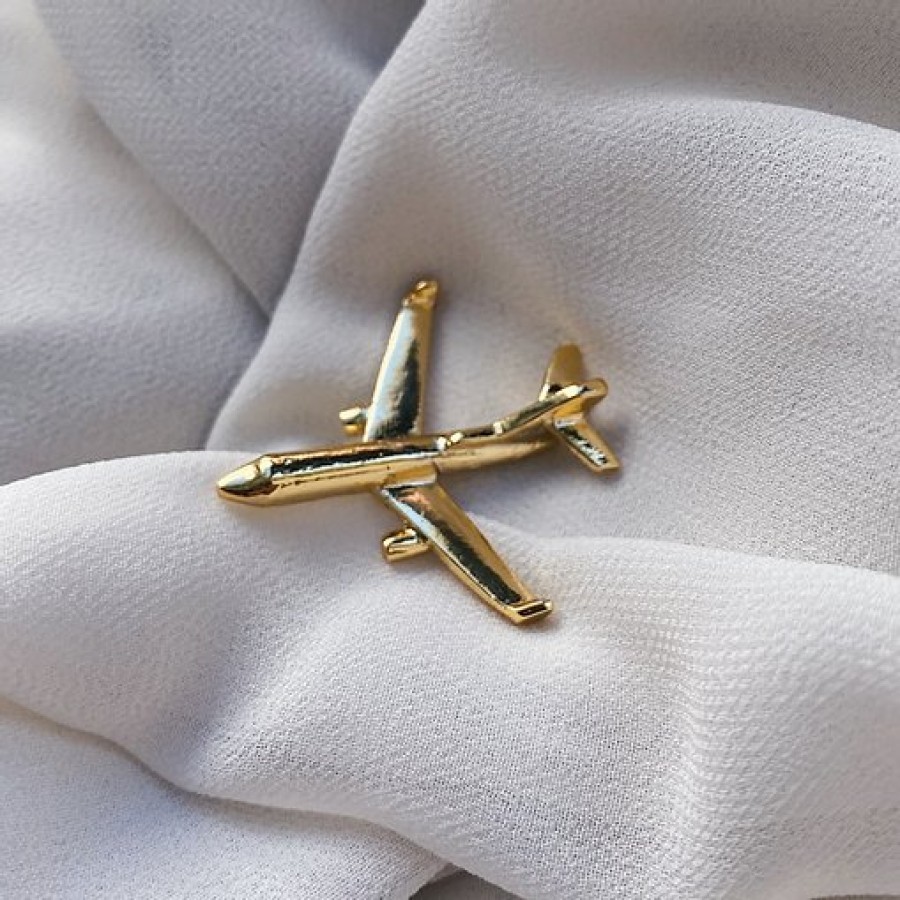 MAKEHEADSTURN. Ženkliukas GOLDEN PLANE PIN