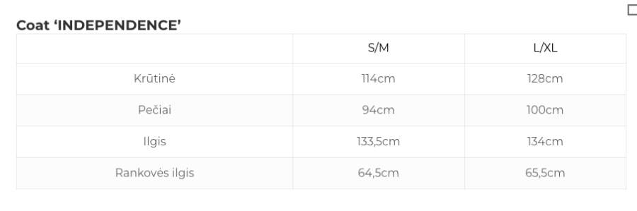 Mudvii. Vilnos paltas INDEPENDENCE