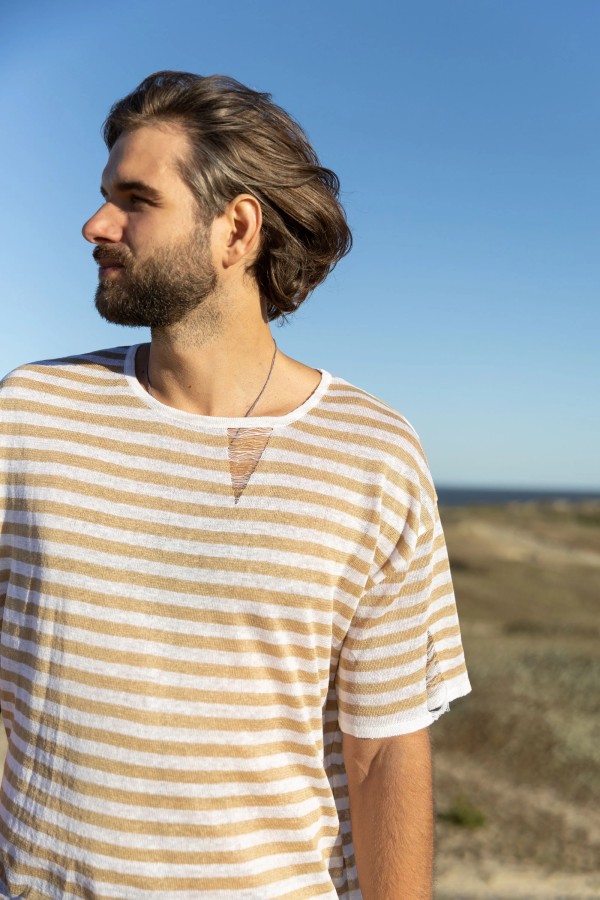 Salanida. Energia lino marškinėliai smėlis Unisex