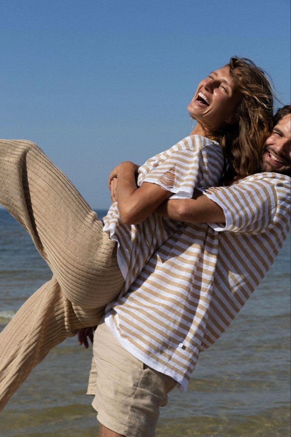 Salanida. Energia lino marškinėliai smėlis Unisex