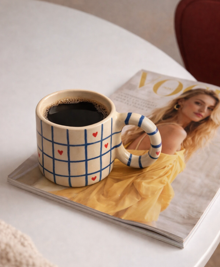 Terra Touch. heart grid puodelis