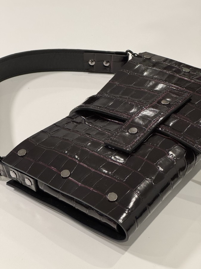 URBANHOLIC. Burgundiškas odinis RANKINUKAS