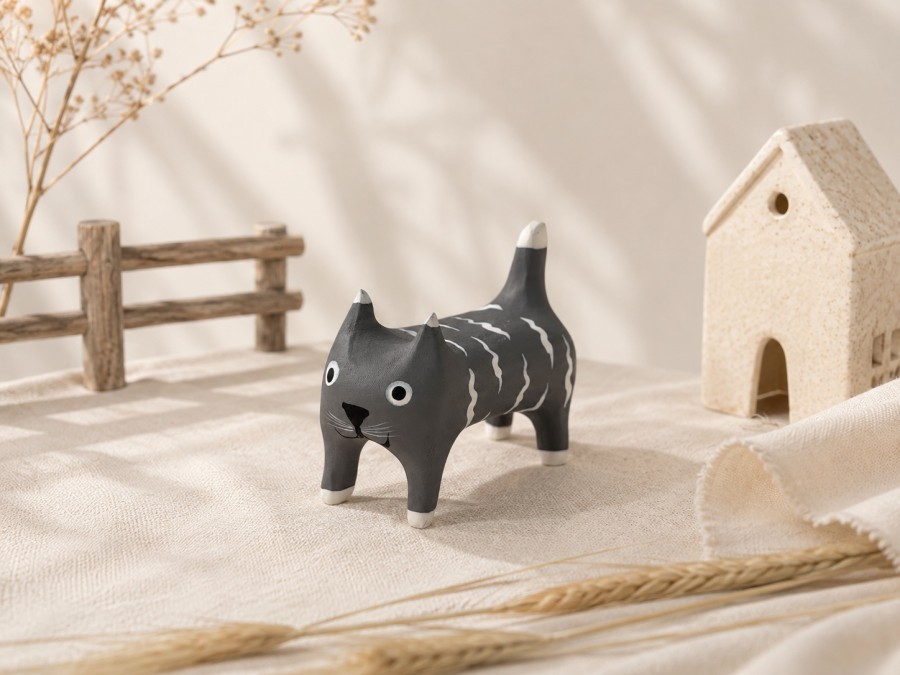 Wood life Jewellery. Figurėlė katinas