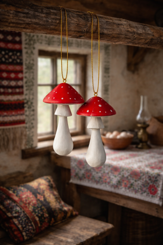 Wood life Jewellery. Kalėdinė dekoracija Mushroom 