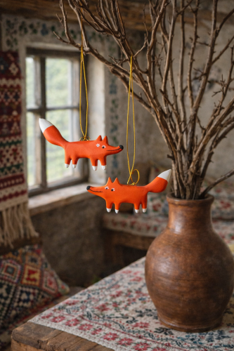 Wood life Jewellery. Kalėdinė dekoracija lapė