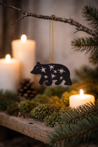Wood life Jewellery. Kalėdinė dekoracija meška