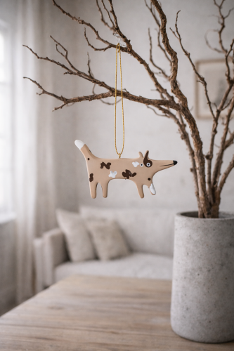 Wood life Jewellery. Kalėdinė dekoracija šuo