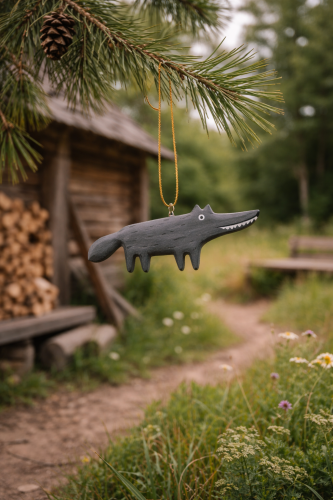 Wood life Jewellery. Kalėdinė dekoracija vilkas