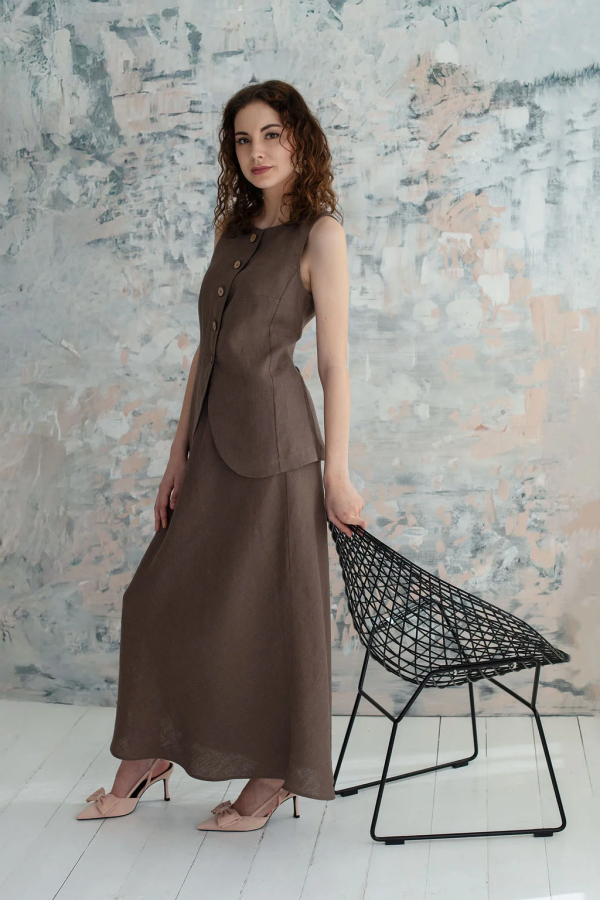 amber linen. CAROLINA lininis sijonas