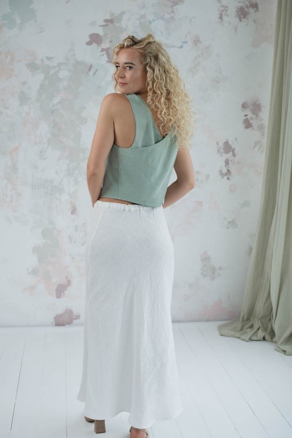 amber linen. CAROLINA lininis ilgas sijonas