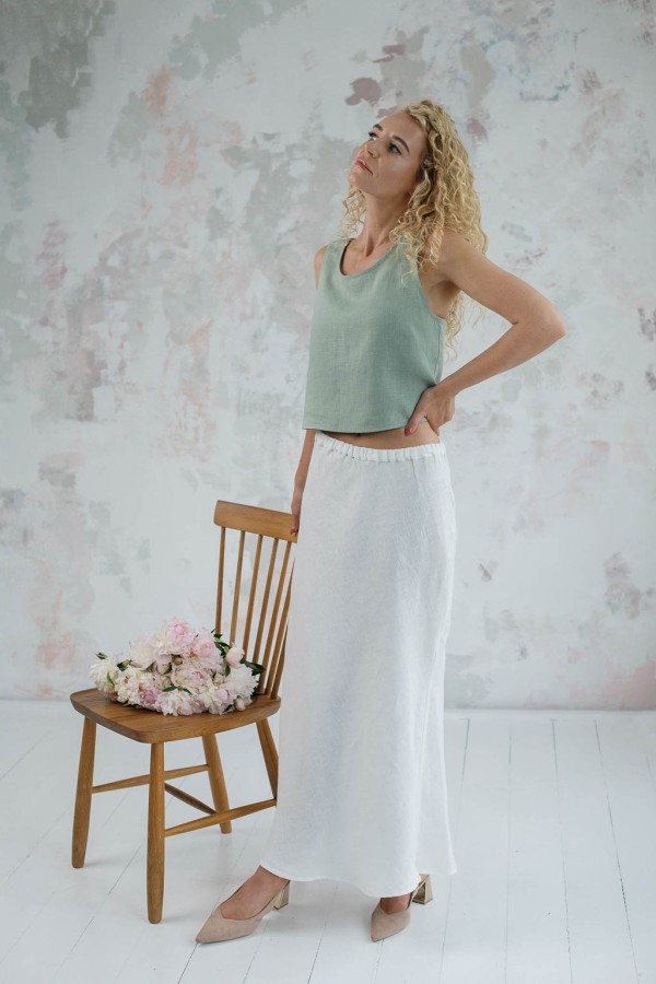 amber linen. CAROLINA lininis ilgas sijonas