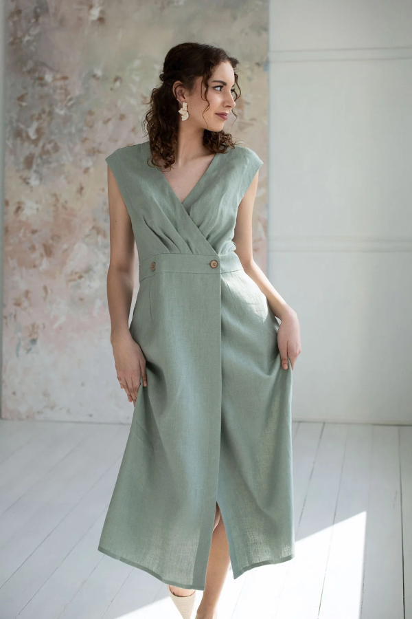 amber linen. GRACE lino suknelė 