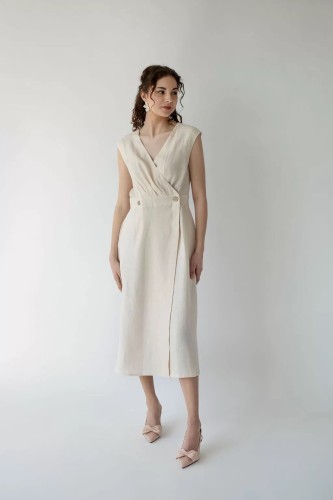amber linen. GRACE susiaučiama lininė suknelė
