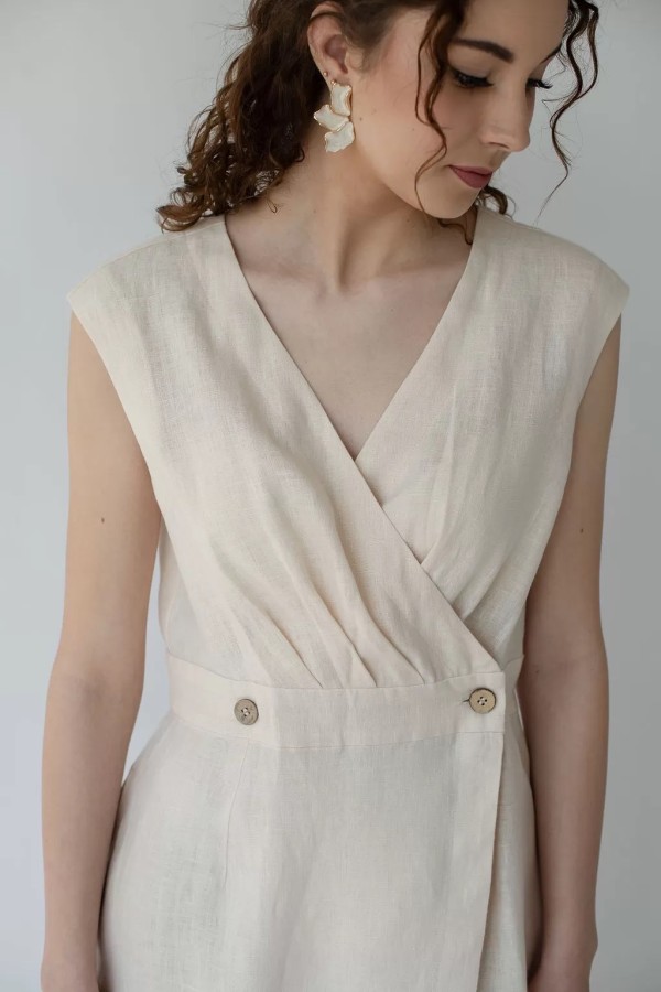 amber linen. GRACE susiaučiama lininė suknelė