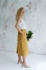 amber linen. JAPAN susiaučiamas lininis midi sijonas