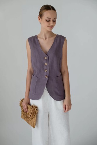 amber linen. Lininė liemenė JAVA *kitos spalvos