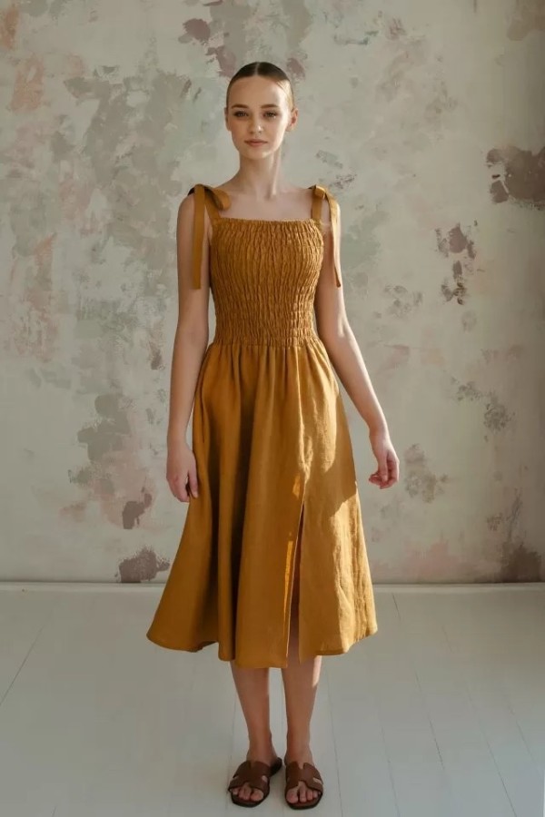 amber linen. Lininė suknelė Honolulu