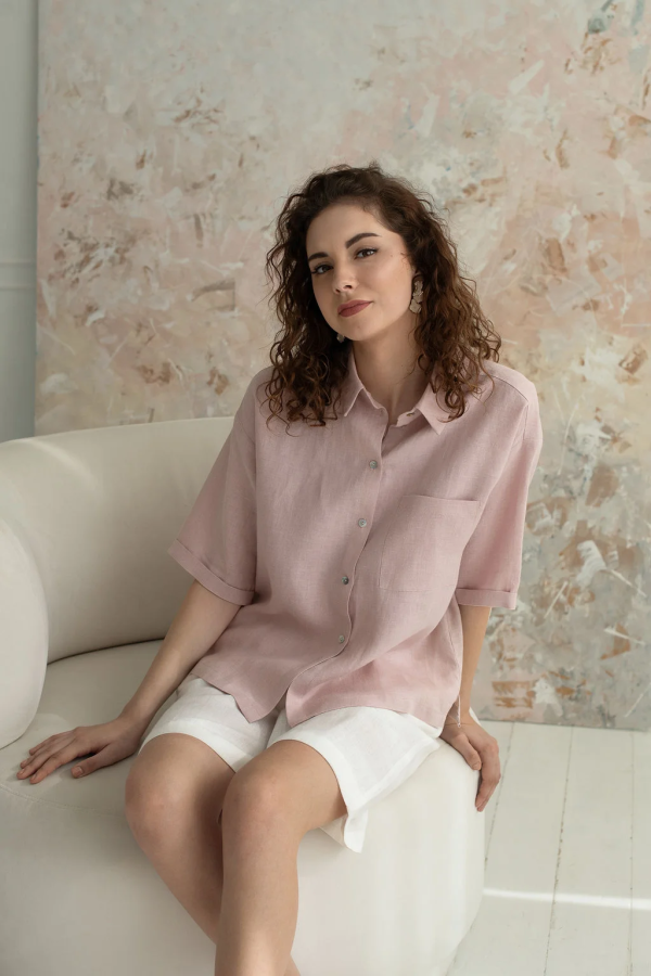Amber Linen. Lininiai marškiniai Positano