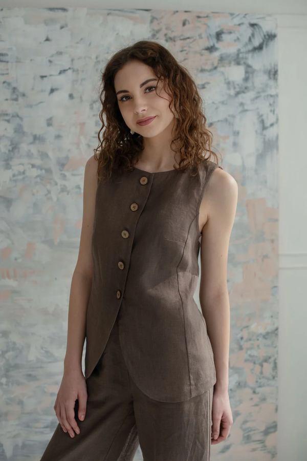 amber linen. LUXE lininė liemenė