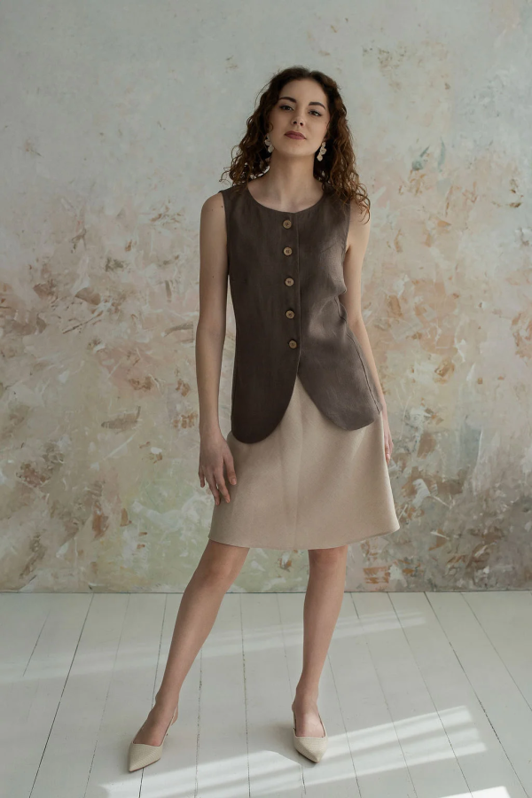 amber linen. LUXE lininė liemenė