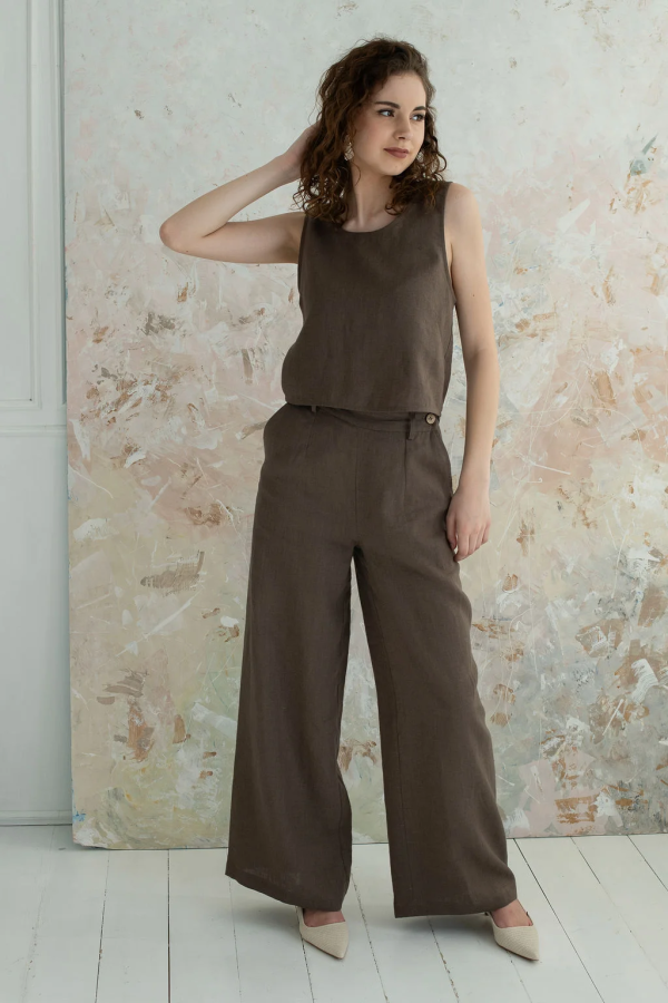 amber linen. RIVIERA lininės kelnės