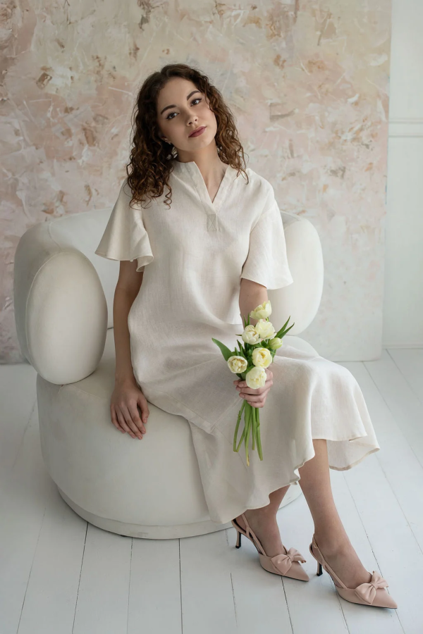 Amber linen. VIVIAN lininė suknelė
