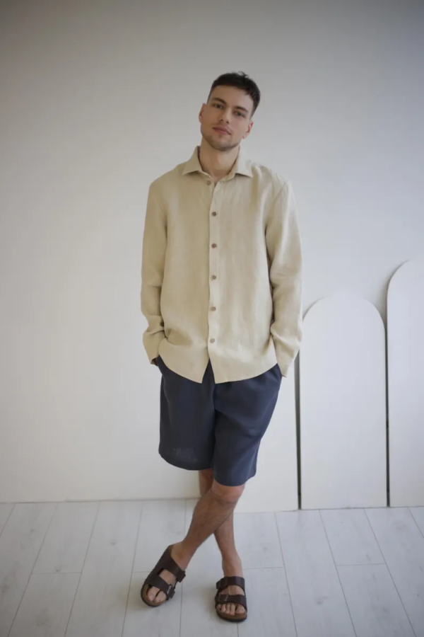 amber linen. Vyriški lininiai marškiniai HAVANA