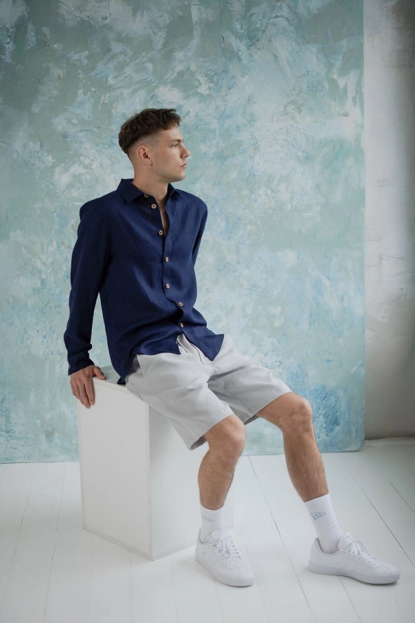 amber linen. Vyriški lininiai šortai MIAMI