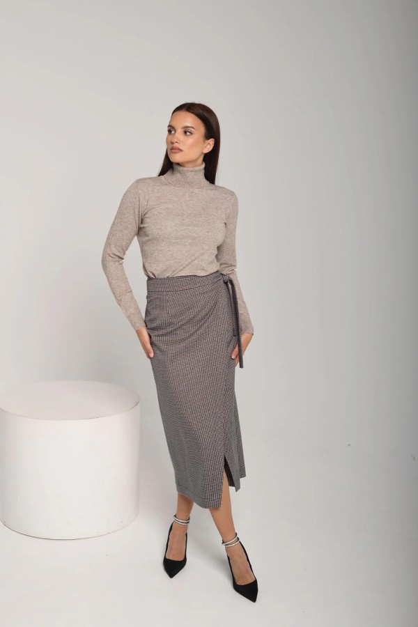 A.P. Line. Rowan pilkas langeliais sijonas A.P. Line. Rowan pilkas langeliais sijonas