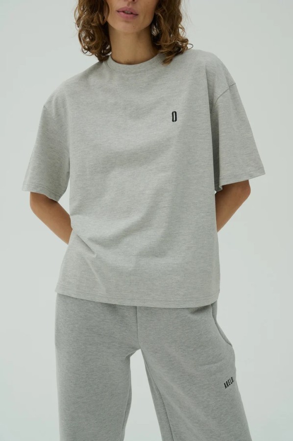 arelo. Marškinėliai moterims Pilka Juoda