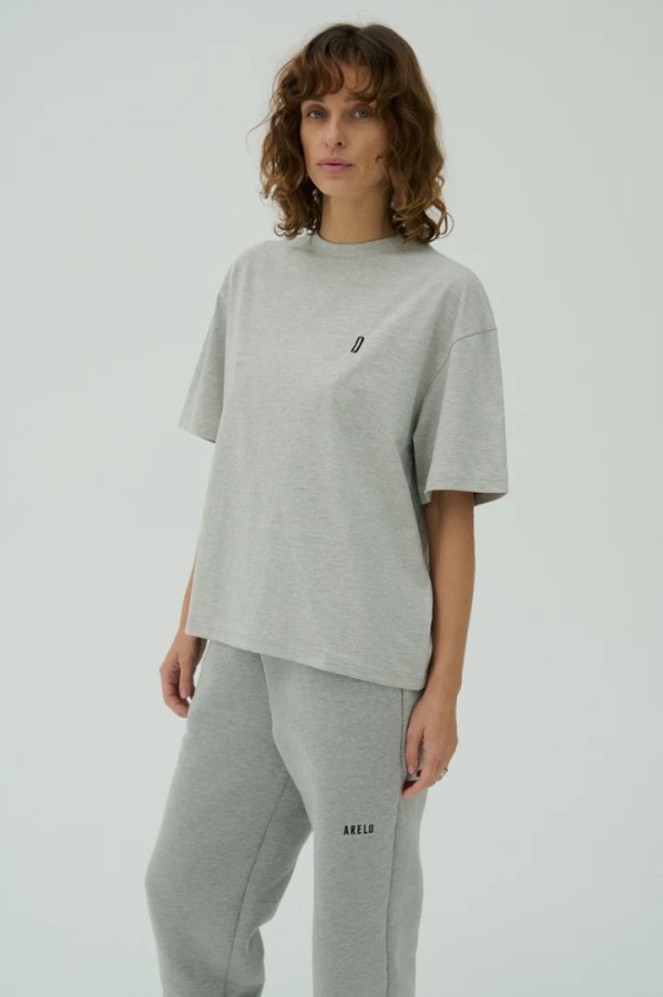 arelo. Marškinėliai moterims Pilka Juoda