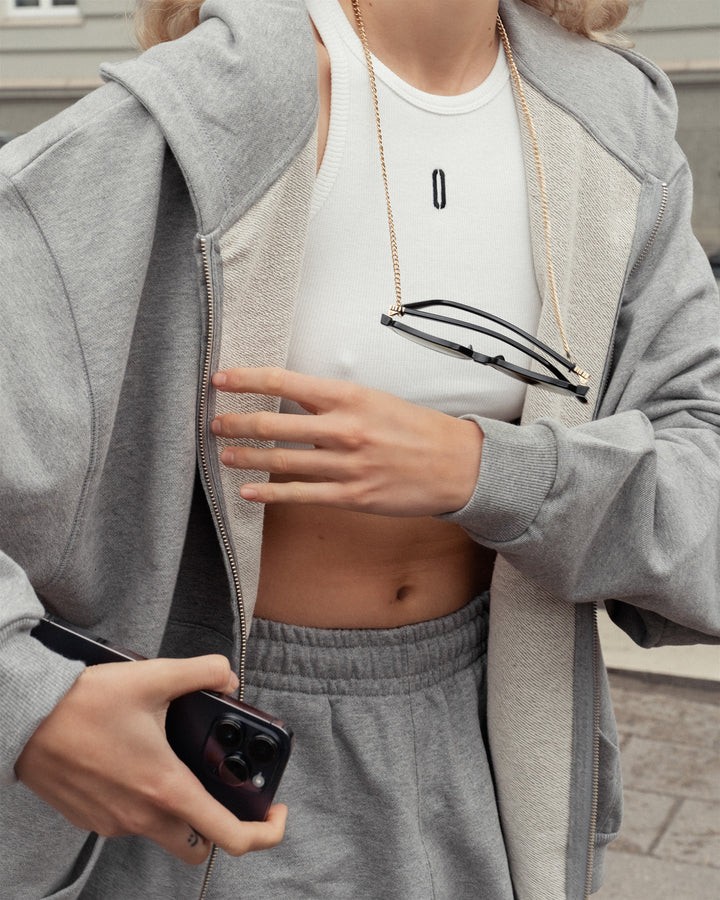 arelo. unisex Džemperis su užtrauktuku Pilka Balta