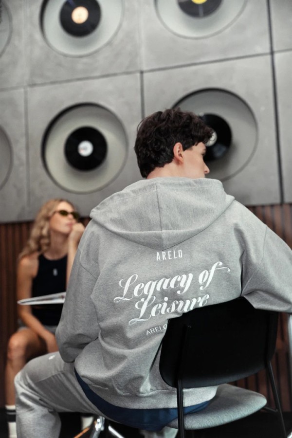 arelo. unisex Džemperis su užtrauktuku Pilka Balta