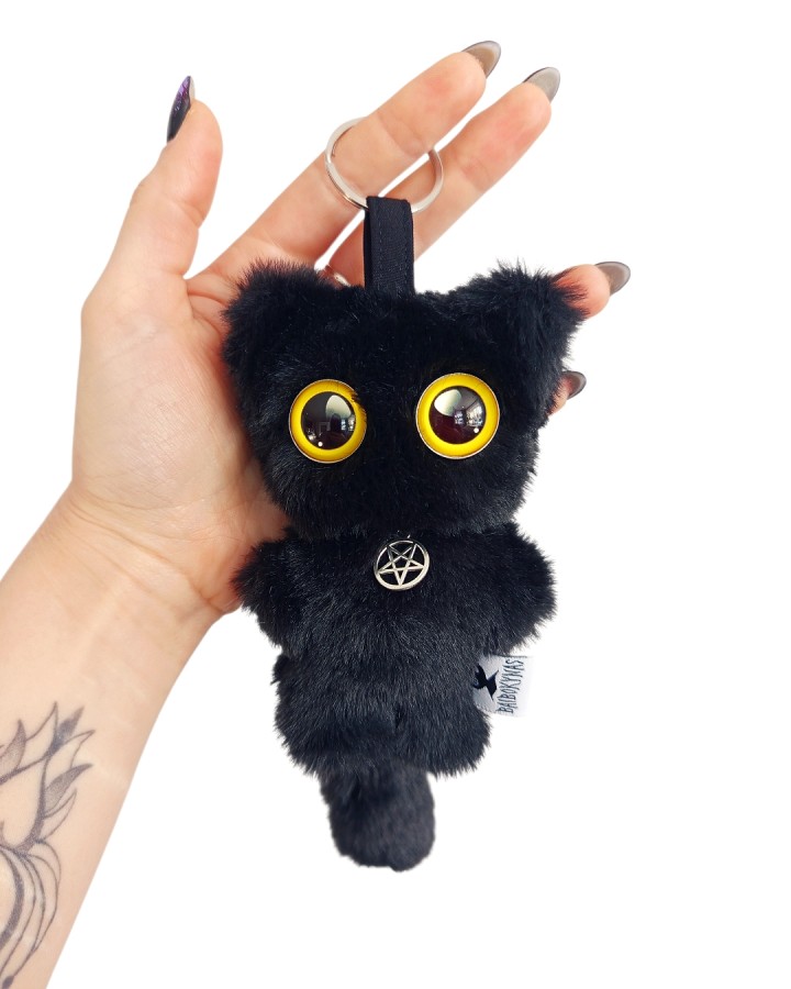 Baibokynas. Juodas katinėlis pakabukas