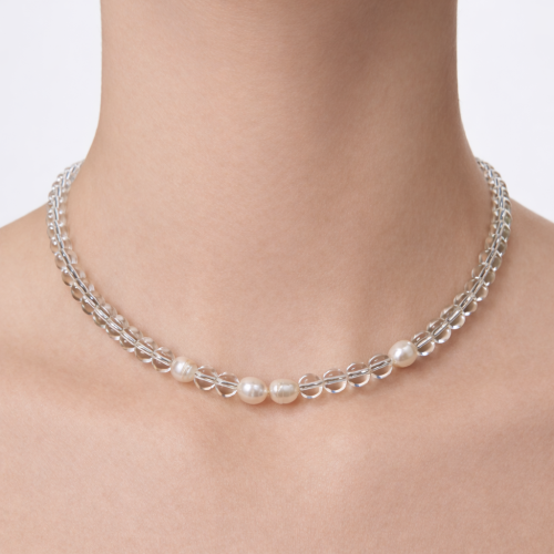 cute little things. stiklo vėrinys su perlais 