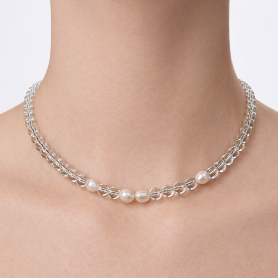 cute little things. stiklo vėrinys su perlais 