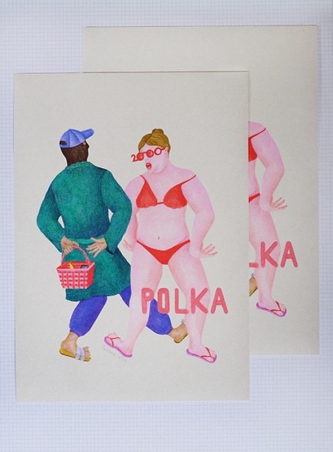 daukante. Polka print