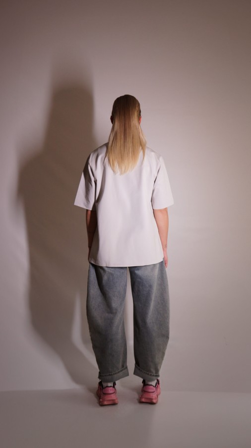 dey. unisex Marškinėliai MONI šviesiai pilki 