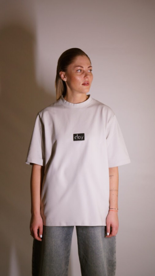 dey. unisex Marškinėliai MONI šviesiai pilki 