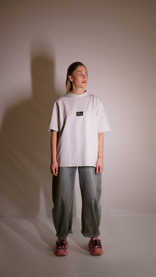 dey. unisex Marškinėliai MONI šviesiai pilki 