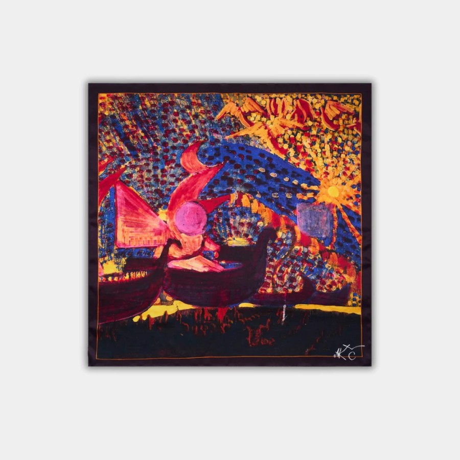 Donum. Šilkinė skarelė - Laivai | 68x68 Donum. Šilkinė skarelė - Laivai | 68x68