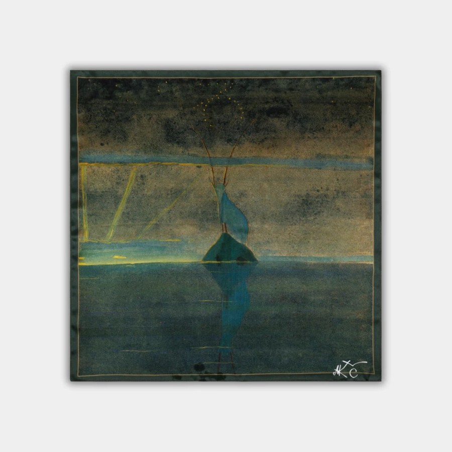 DONUM. Šilkinė skarelė Saulė eina Ožiaragio ženklu 68x68