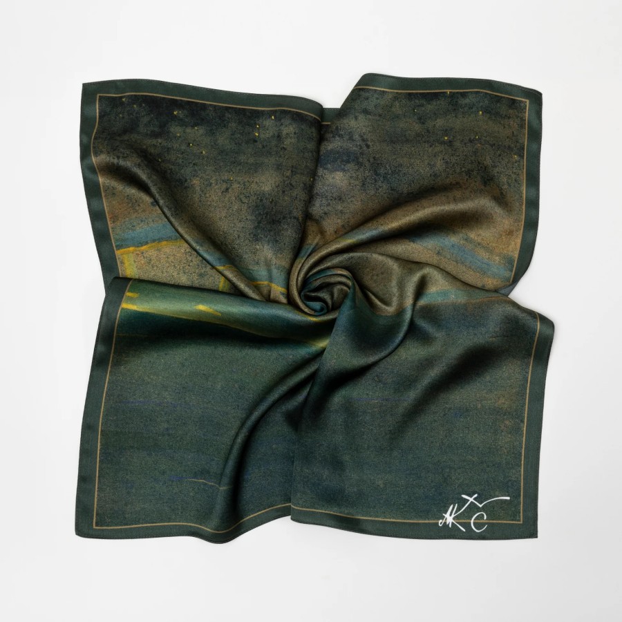 DONUM. Šilkinė skarelė Saulė eina Ožiaragio ženklu 68x68