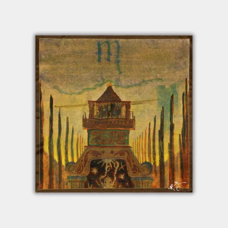 Donum. Šilkinė skarelė Saulė eina Skorpiono ženklu 68x68 