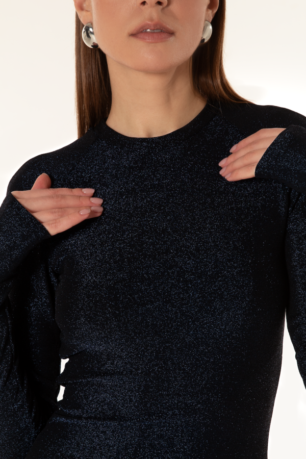 dzen. Asimetrinio krašto rankovėmis palaidinė