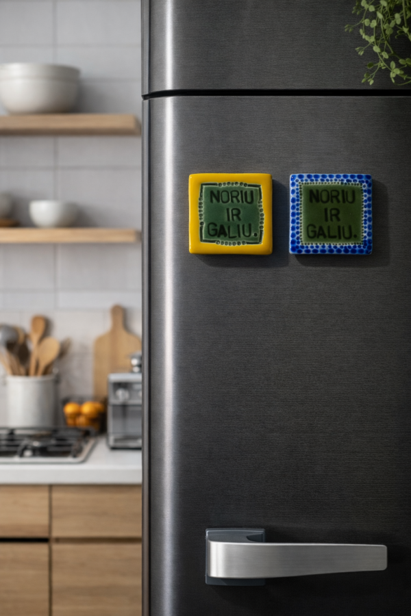 ERNESTA CERAMICS. magnetukas noriu ir galiu